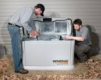 electrician installing generator